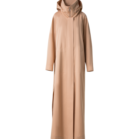 Maxi Coat in Water Repellent Silk Poplin