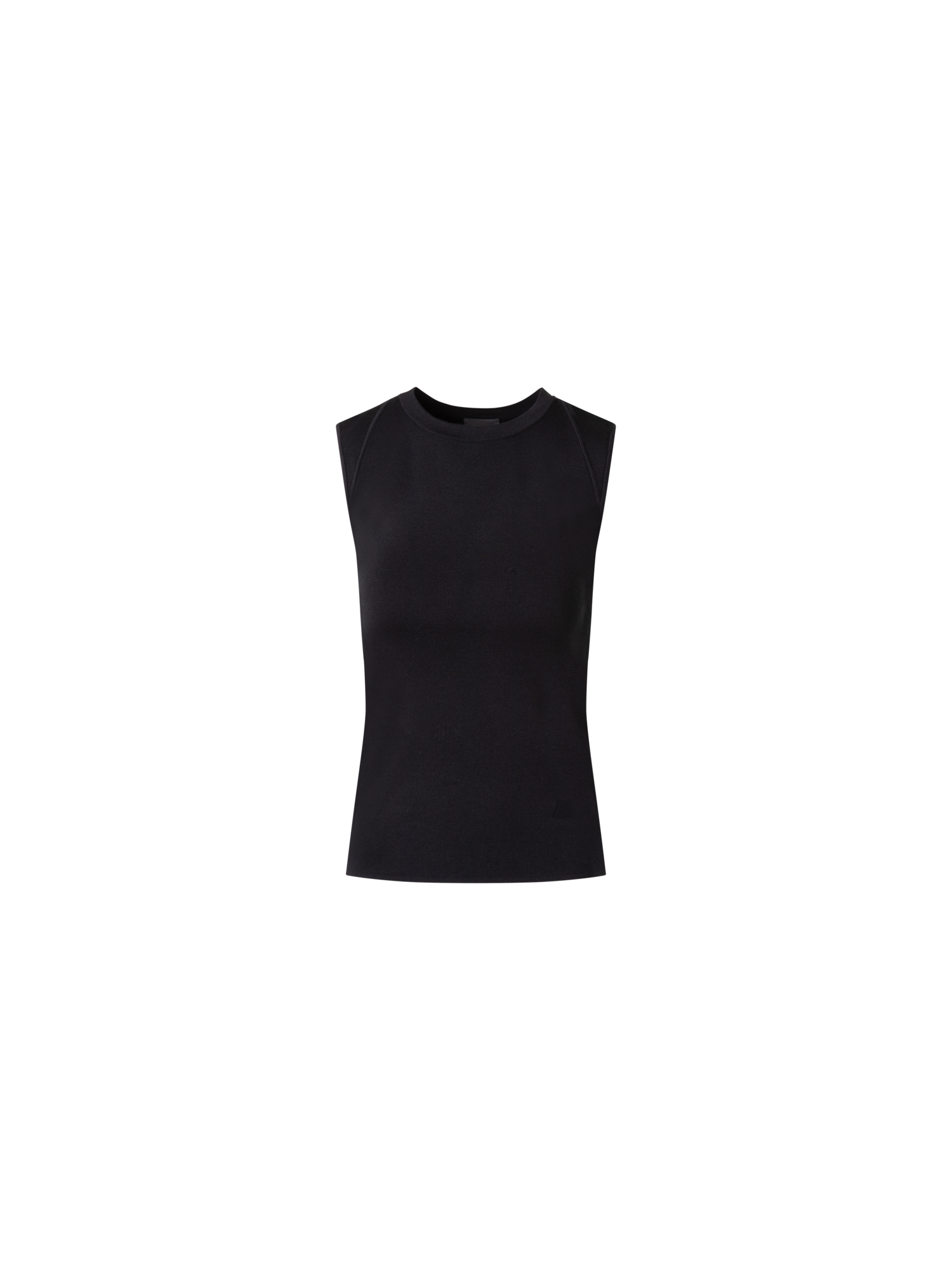 Designer Sleeveless Knit Top in Silk Stretch - black