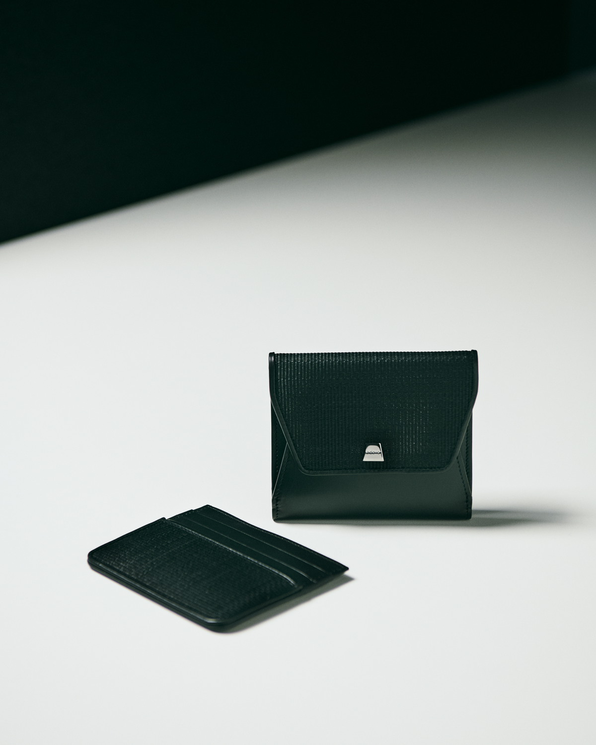 Designer Card Holder in Horsehair and Leather - black #editorial