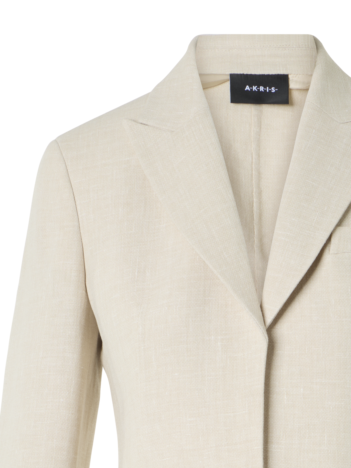 Designer Deneuve Short Fitted Jacket in Linen Wool Double-Face - neutral - beige
