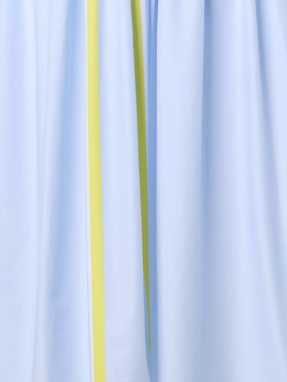 Designer Striped Cotton Chambray Midi Shirt Dress - blue - multicolor