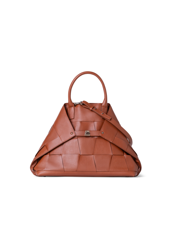 Designer Ai Medium Top Handle Tote - brown