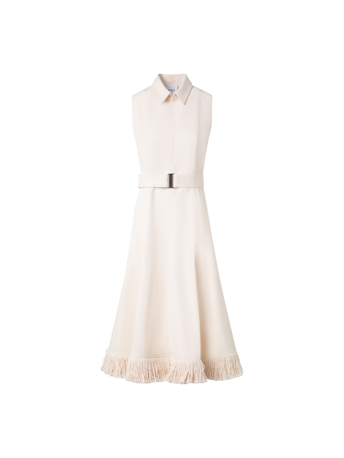 Fit and Flare Denim Midi Dress with Fringes Cashew / 14 Fit and Flare Denim Midi Dress with Fringes Cashew / 14