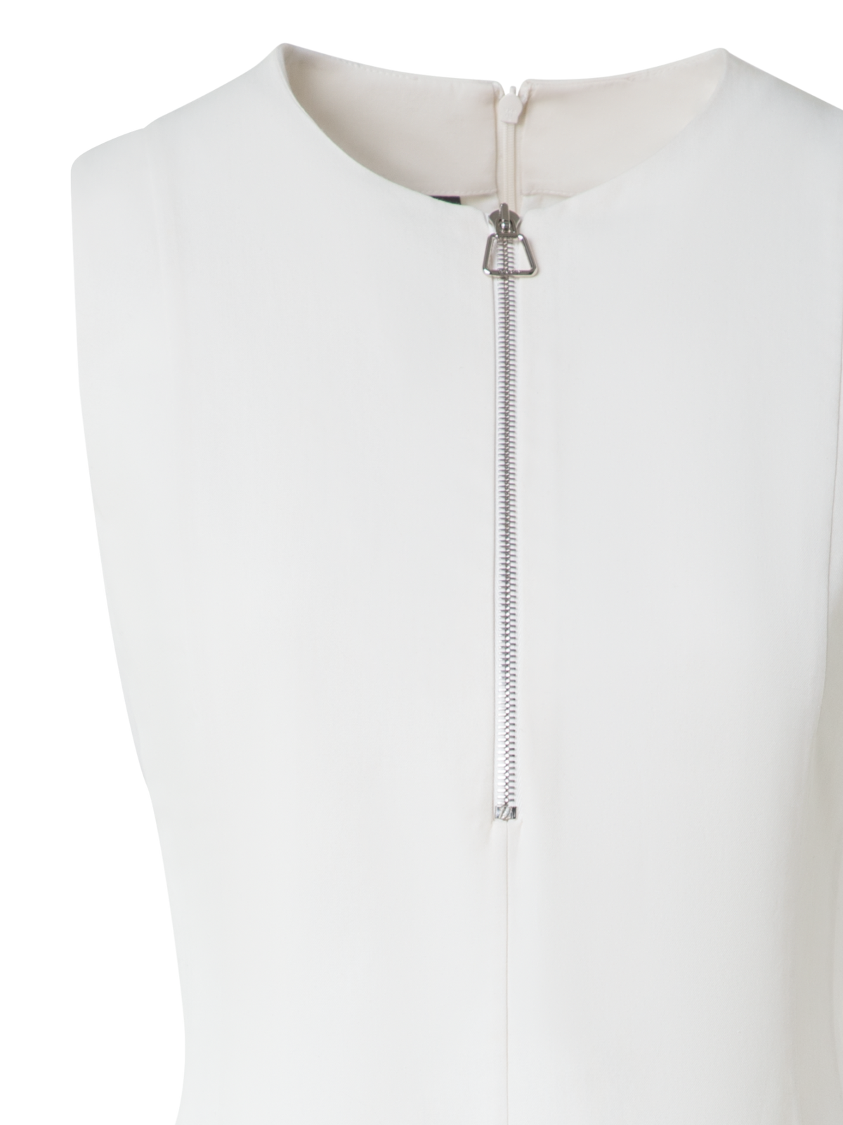 Designer Fitted Cotton Double-Face Sheath Dress - neutral - ecru - white