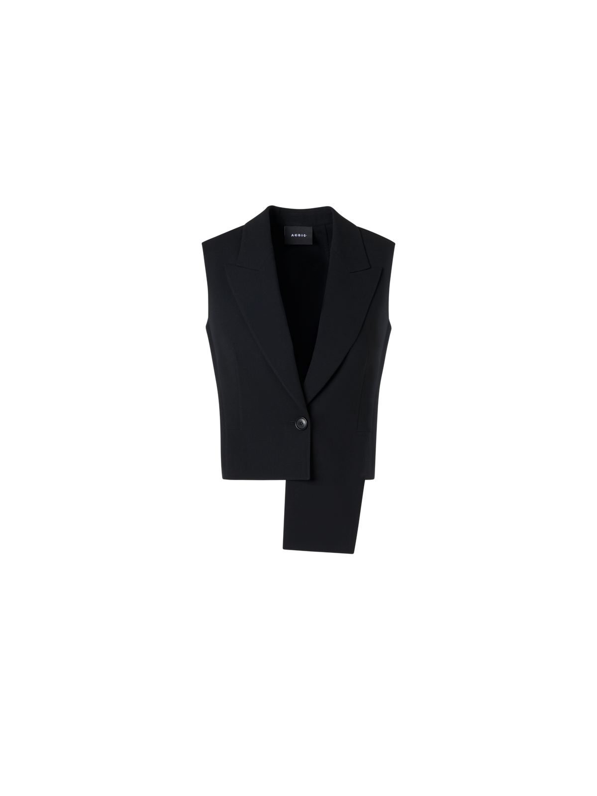 Designer Helline Asymmetrical Jacket with Detachable Bolero - black