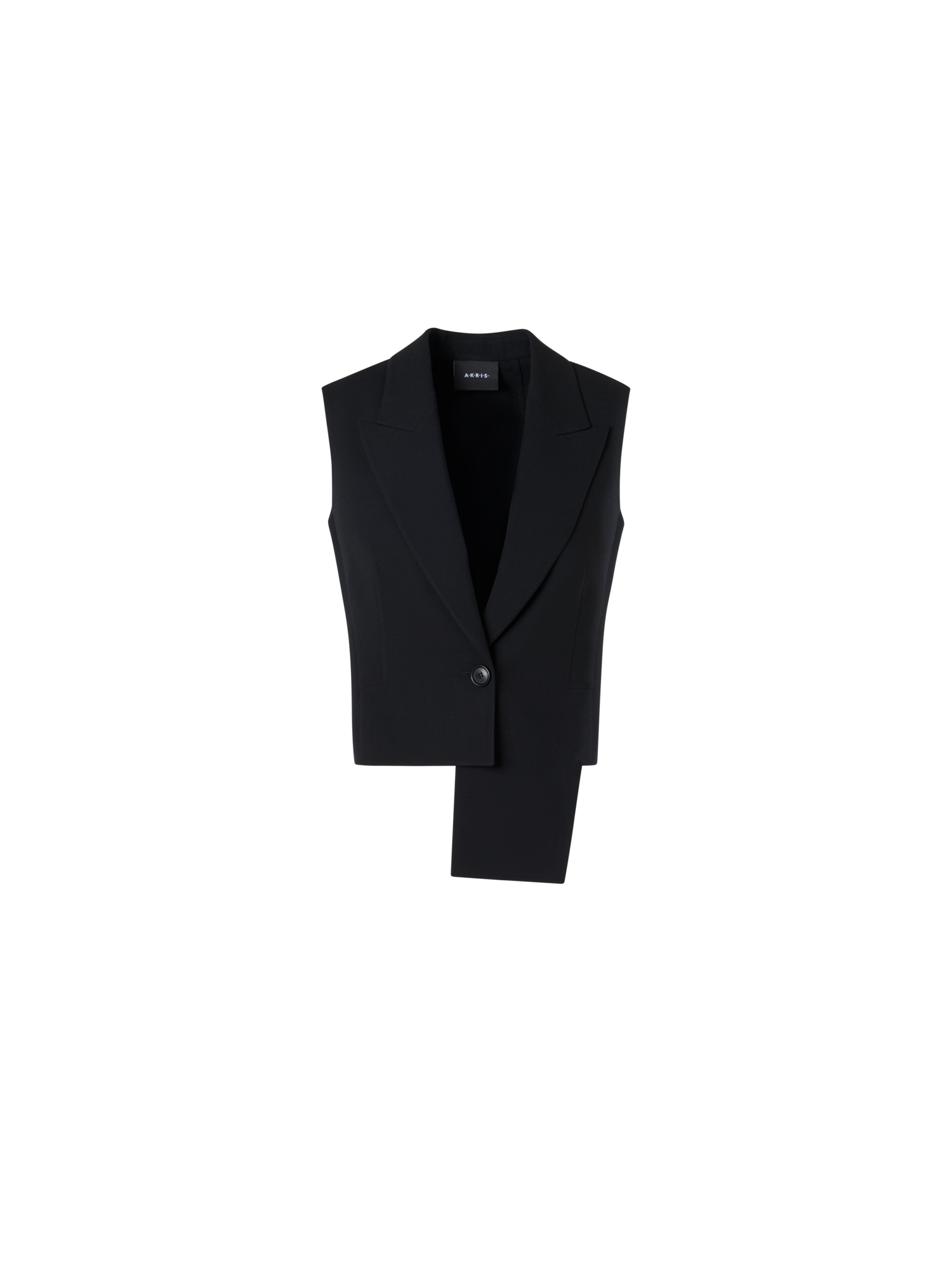 Designer Helline Asymmetrical Jacket with Detachable Bolero - black