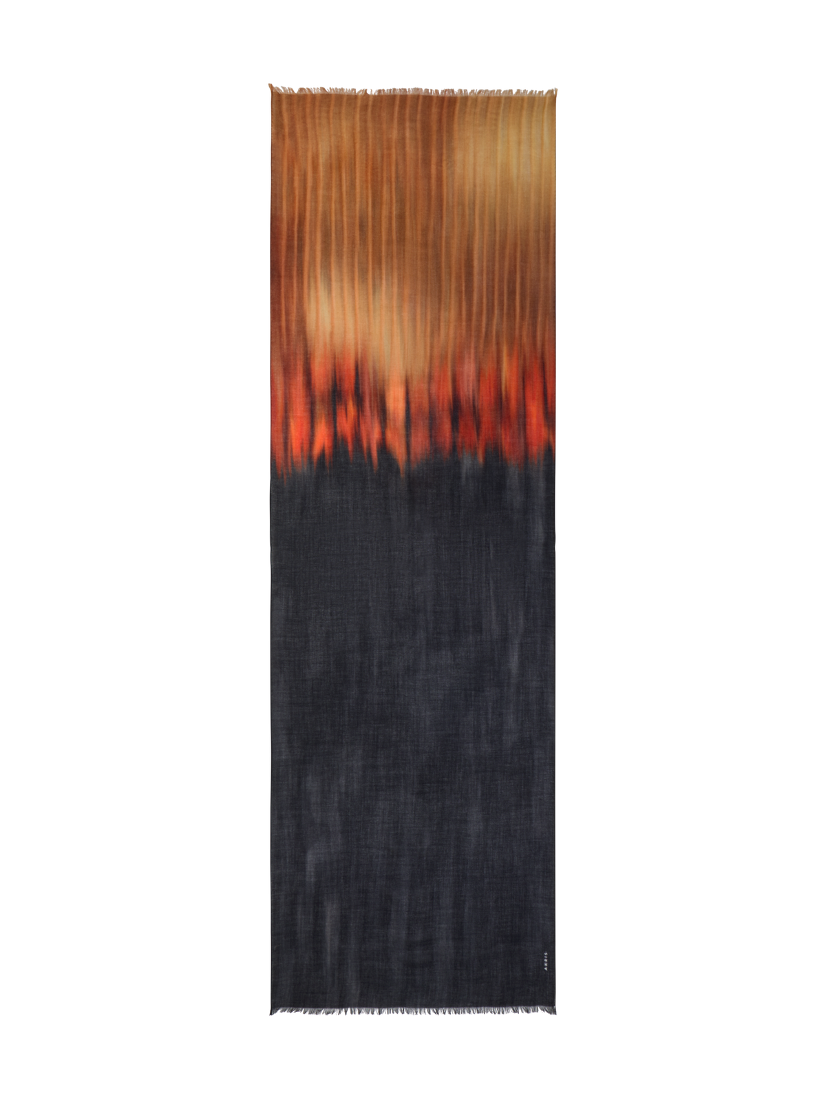 Designer Cashmere Scarf in Fuego Negro Print - multicolor - black - brown