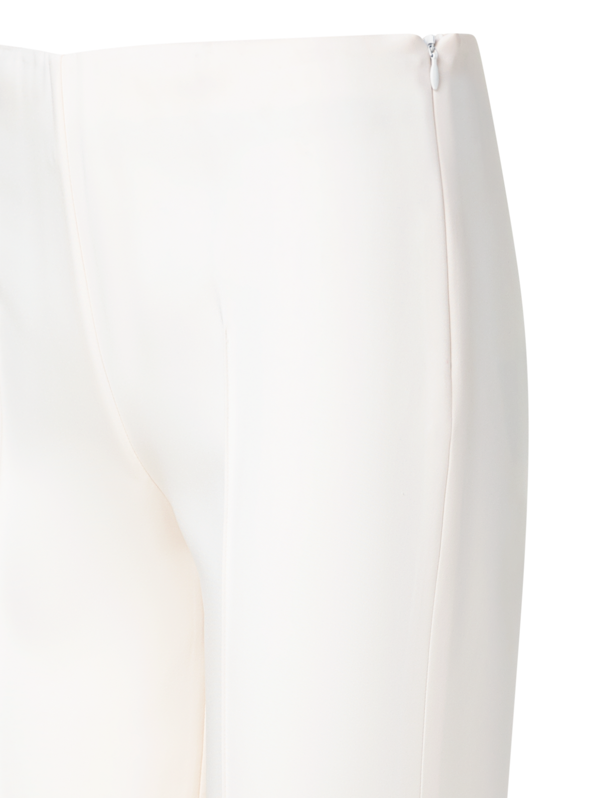 Designer Slim Silk Stretch Crêpe Pants - ecru - white