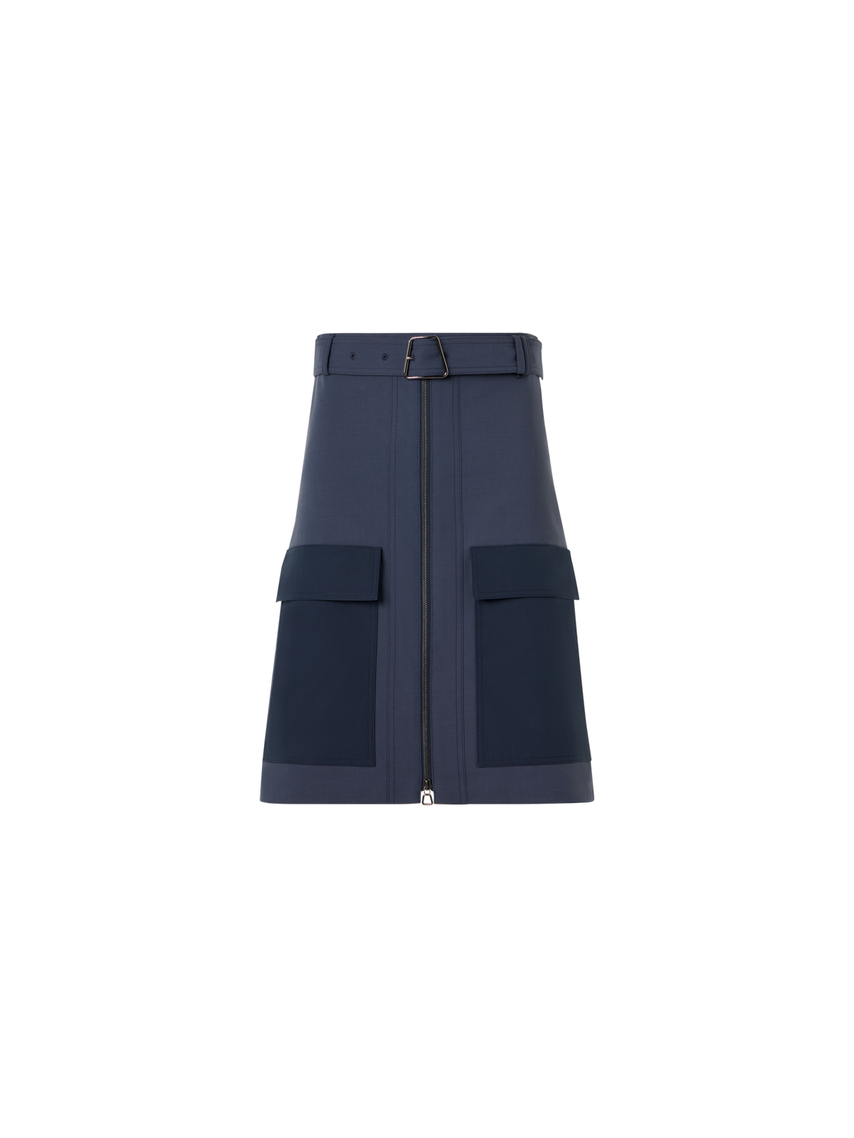 Designer Cotton Double-Face Pencil Skirt - blue