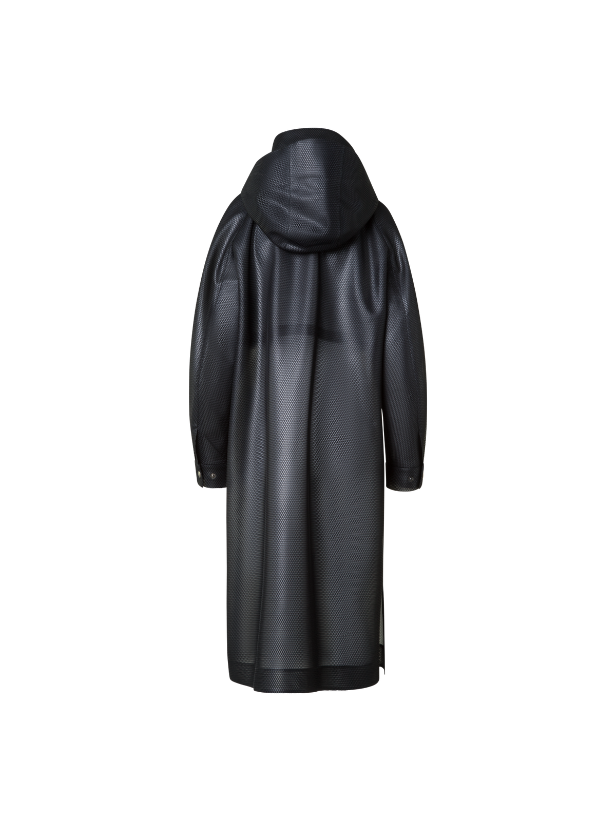 Designer Long Water Repellent Coat with Hood - black - neutral