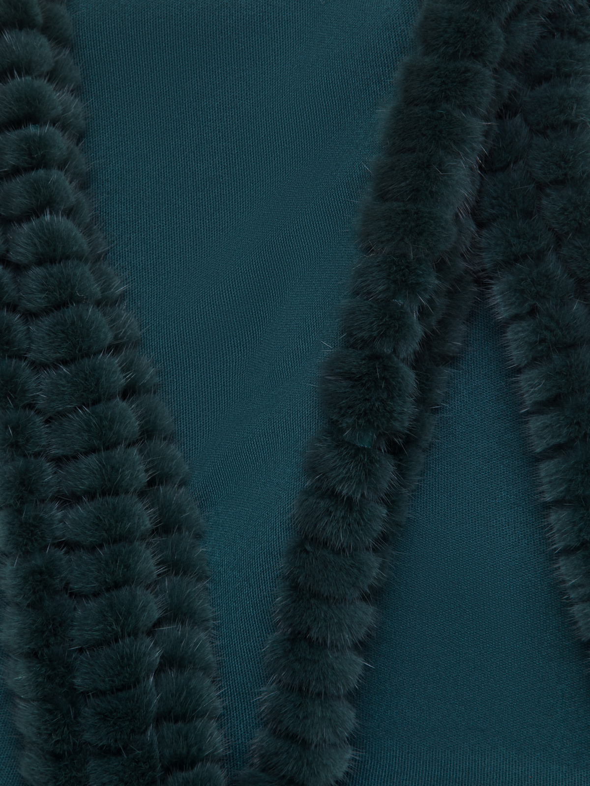 Designer Cashmere Silk Scarf with Mink Trim - green