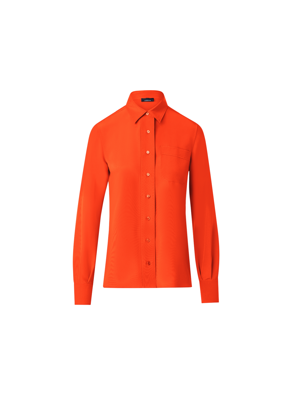 Designer Silk Crêpe Shirt Blouse - orange