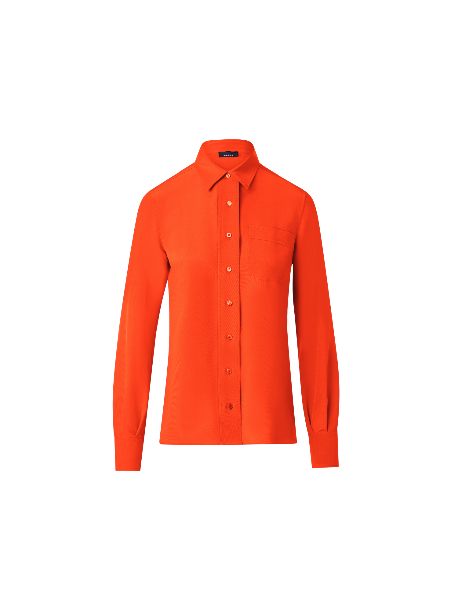Designer Silk Crêpe Shirt Blouse - orange