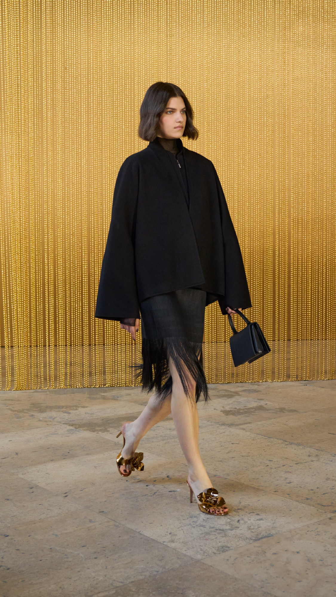 Designer Oversize Cashmere Double-Face Kimono Jacket - black 