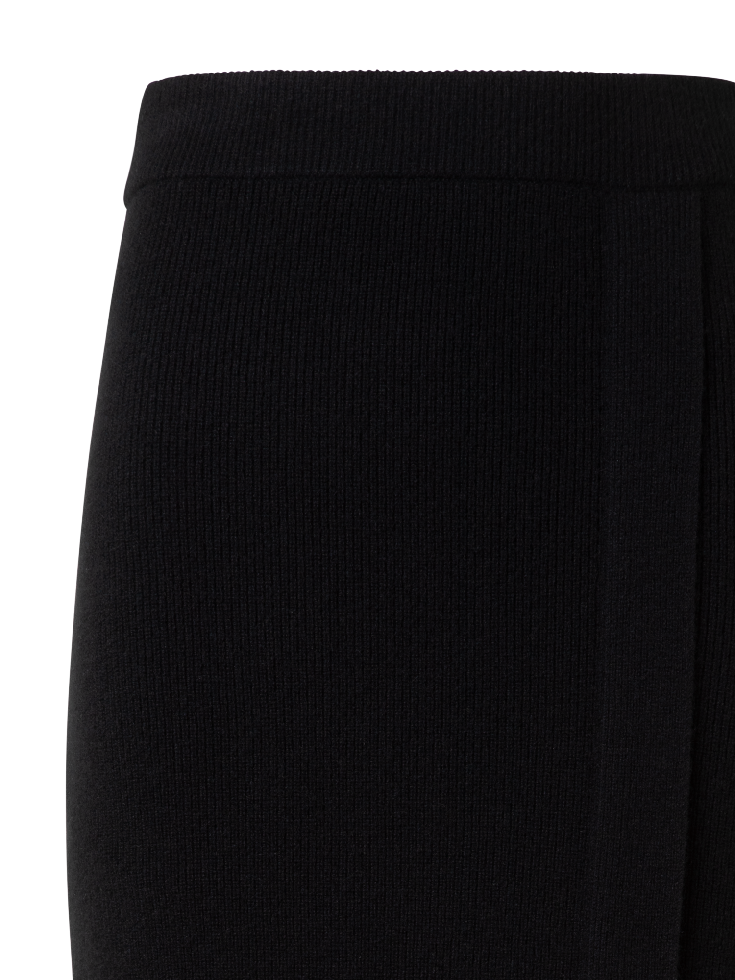 Designer Ribbed Cashmere Knit Skirt - black
