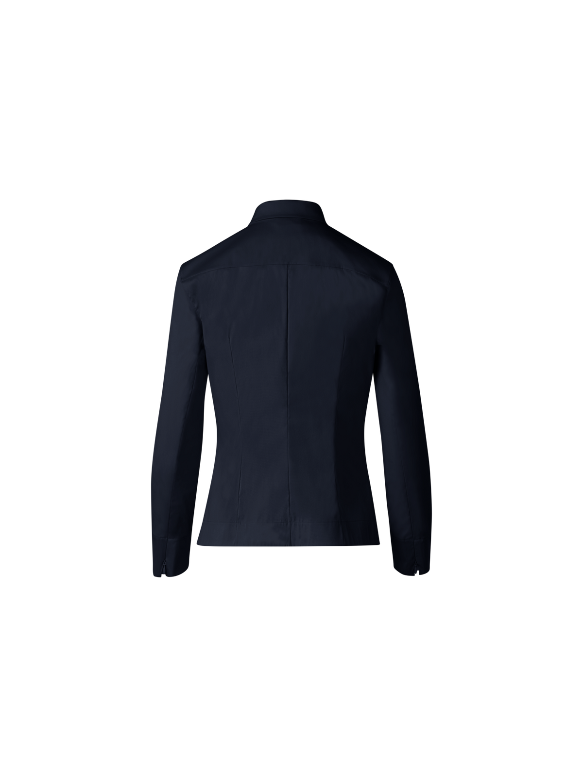 Designer Tailored Stretch Cotton Poplin Blouse - navy - blue