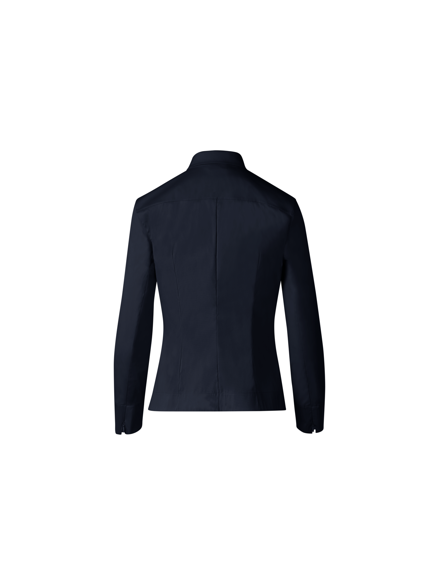 Designer Tailored Stretch Cotton Poplin Blouse - navy - blue
