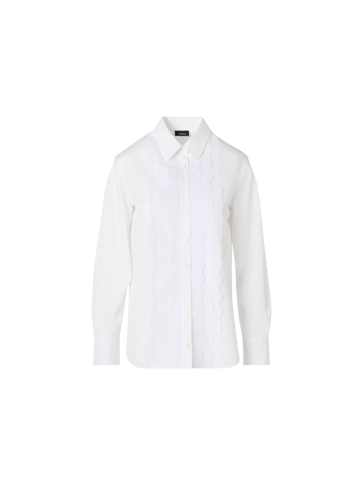 Designer Long-Sleeve Cotton Poplin Blouse - ecru