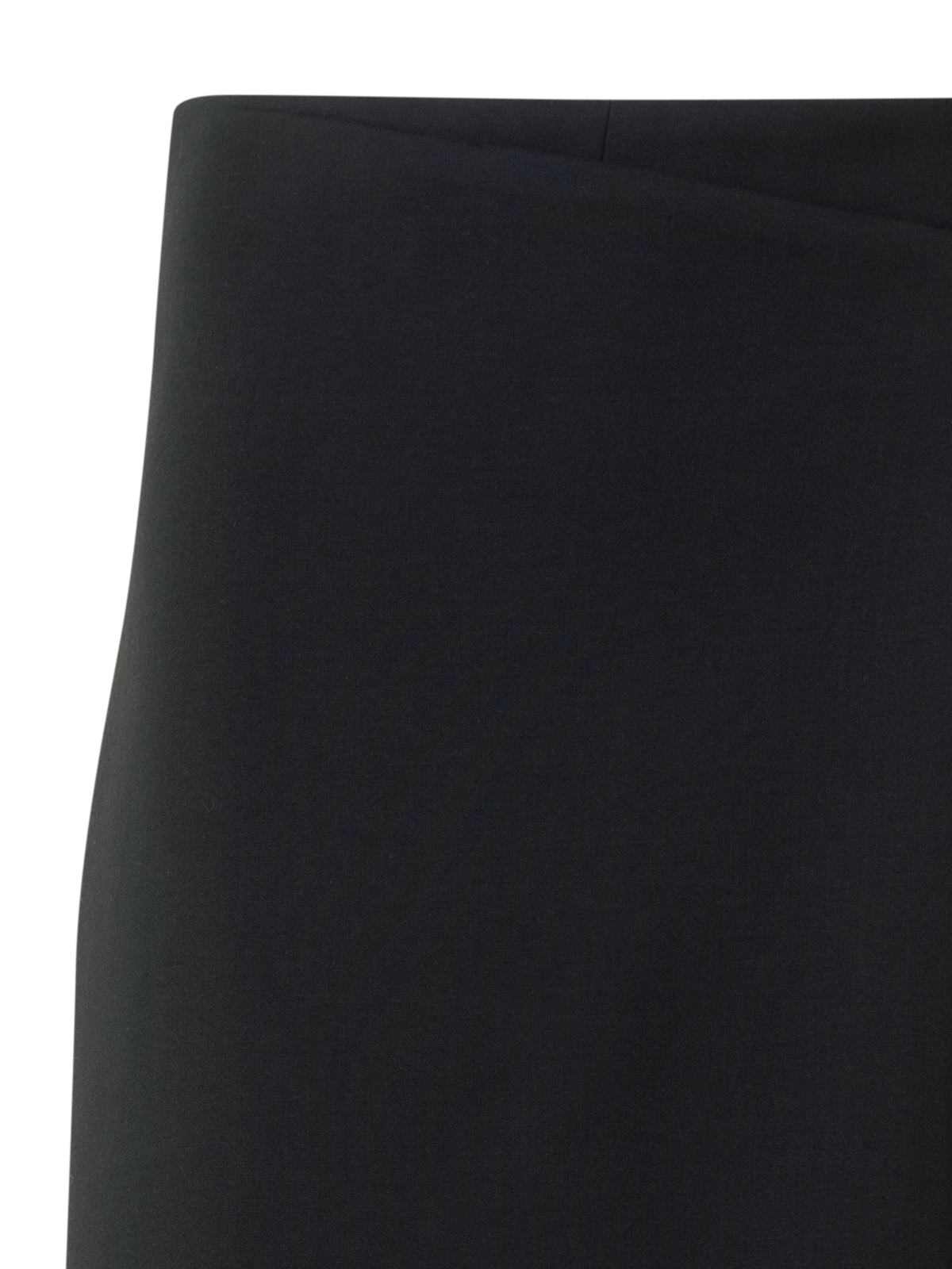 Designer Straight Wool Double-Face Pants with Apron Wrap - black - neutral