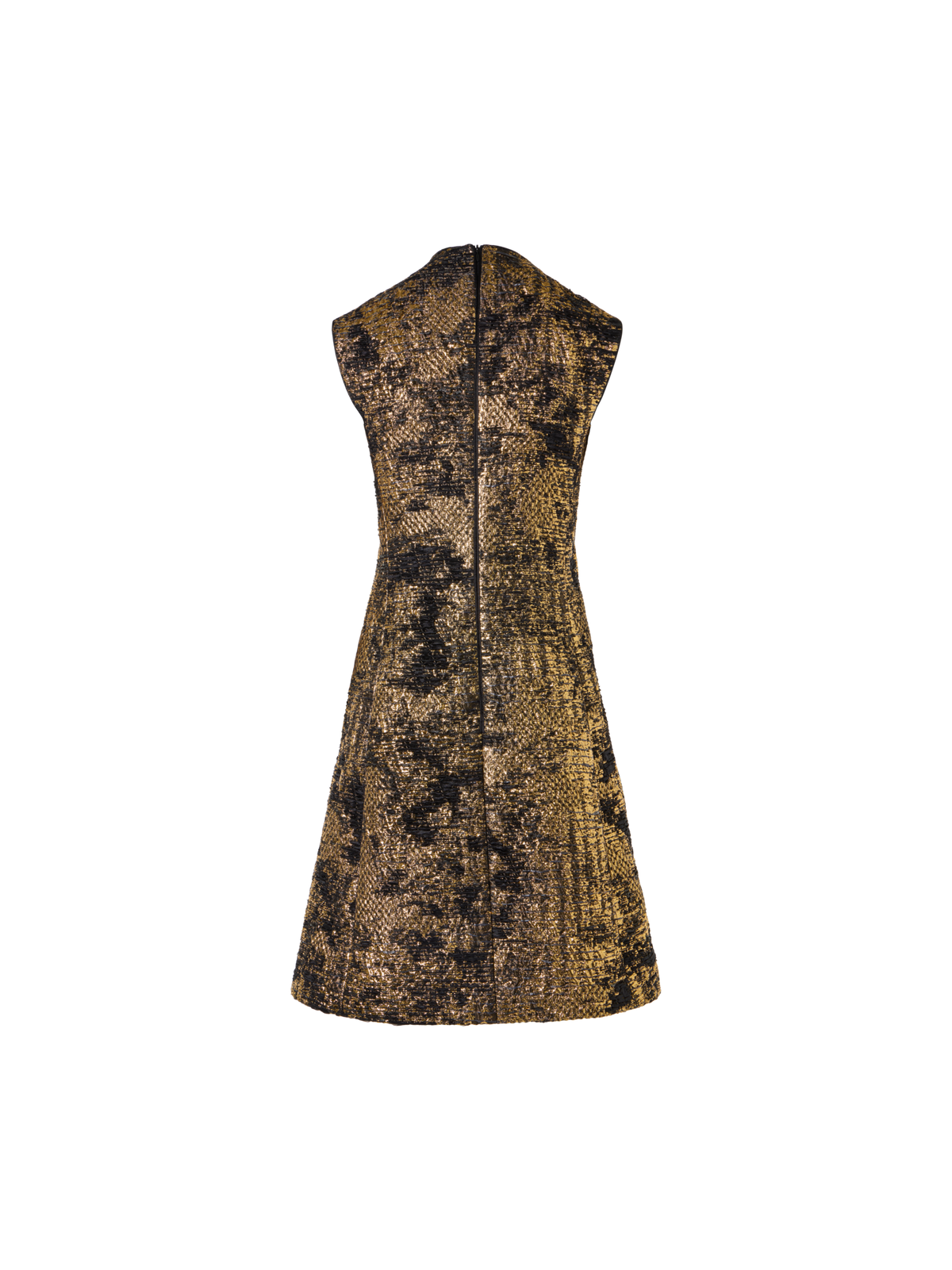 Designer Mini Dress in Fragmented Jacquard - multicolor - black - gold