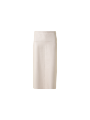 Designer Lamb Nappa Leather Pencil Skirt - neutral - grey - beige