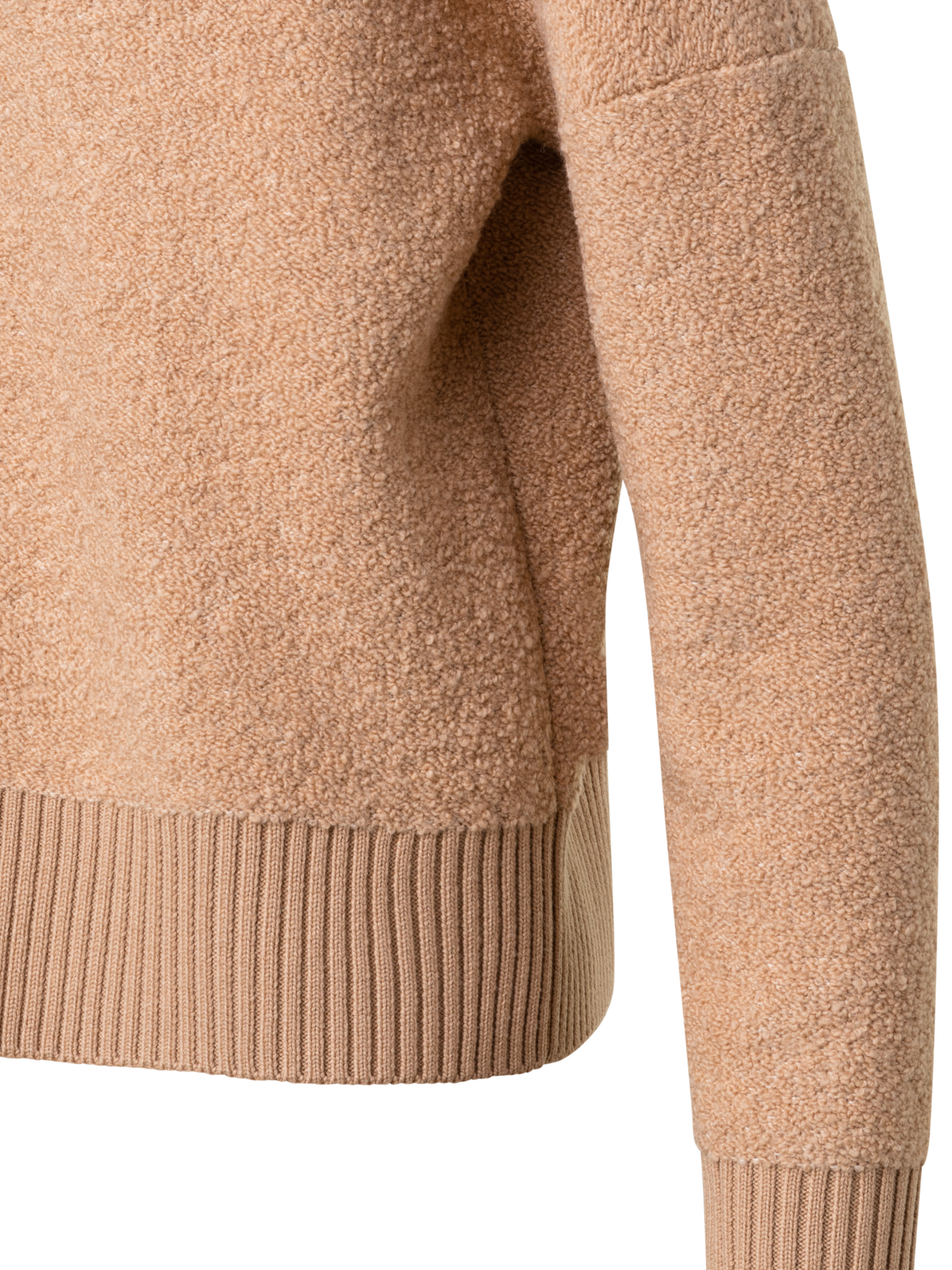 Designer Soft Wool Bouclé Knit Cardigan - beige