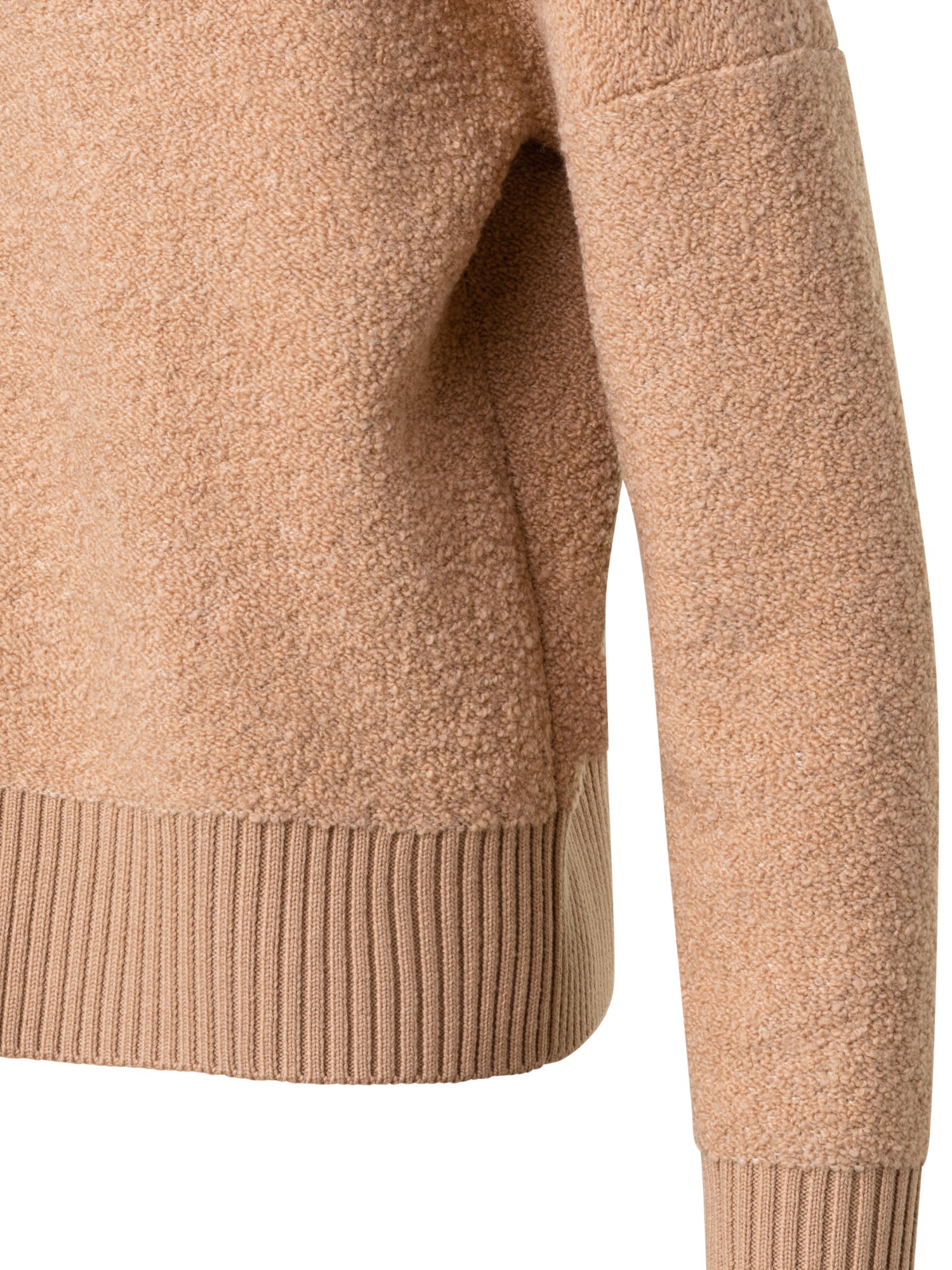 Designer Soft Wool Bouclé Knit Cardigan - beige