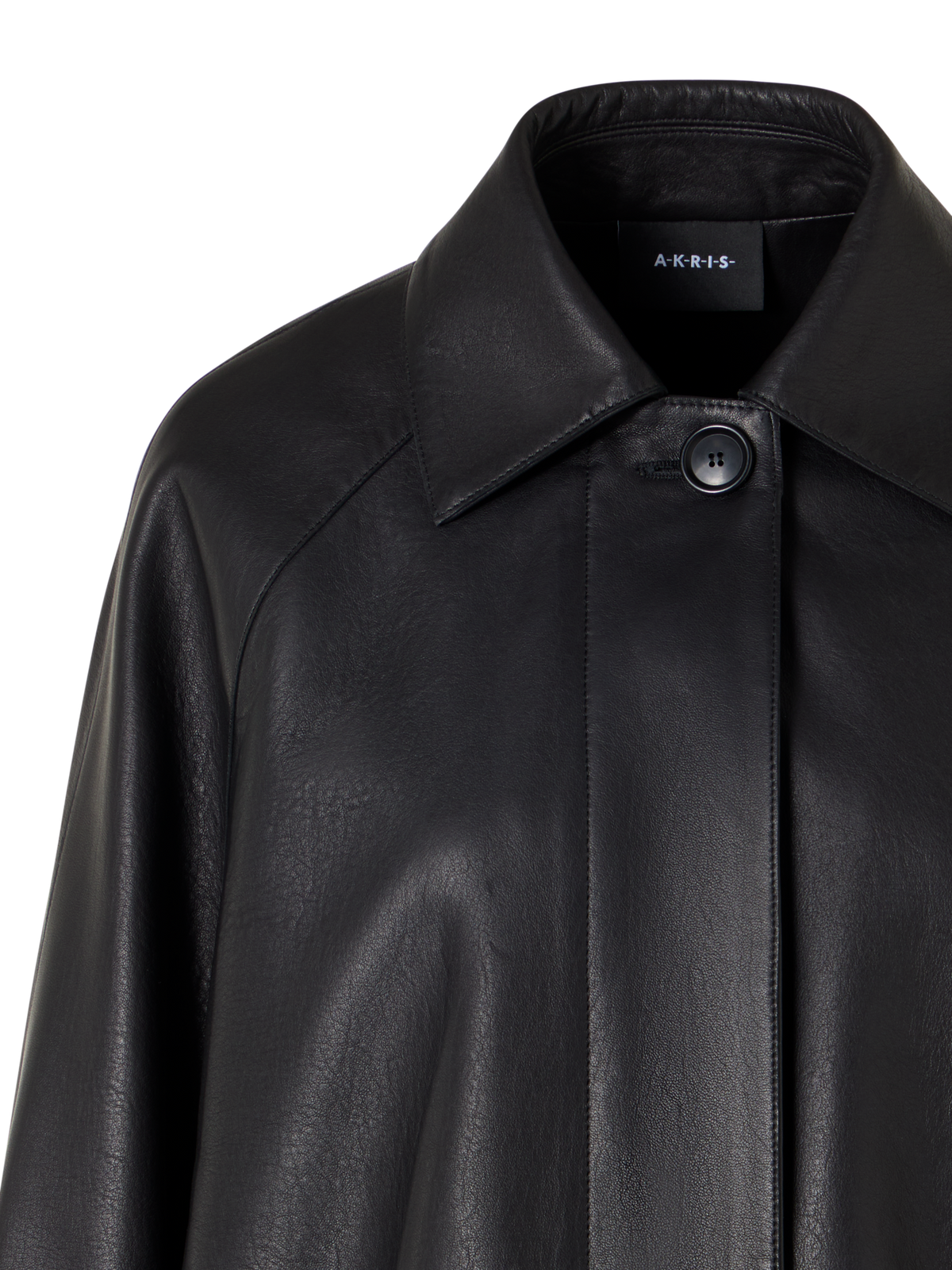 Designer Oversize Nappa Leather Blouson with Knitted Hem - black