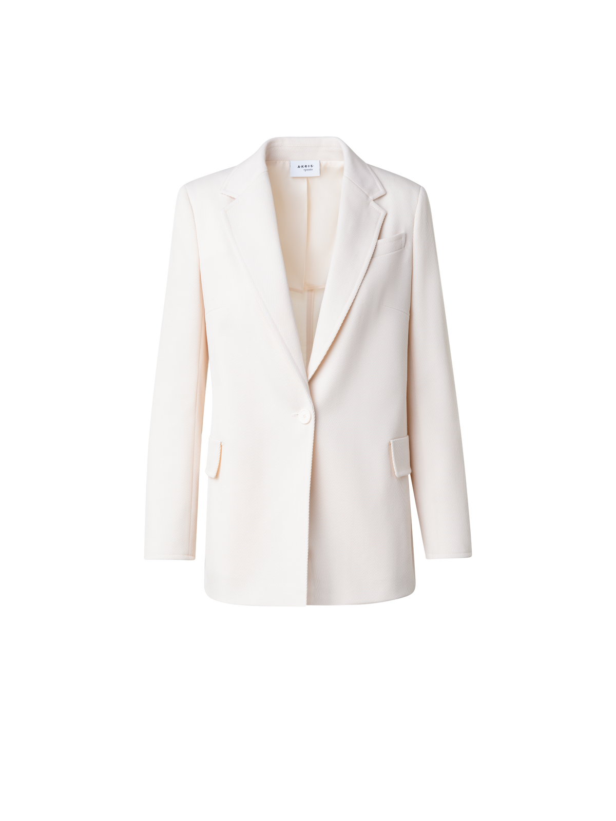 Designer Boyfriend Blazer in Wool Tricotine - neutral - ecru - white