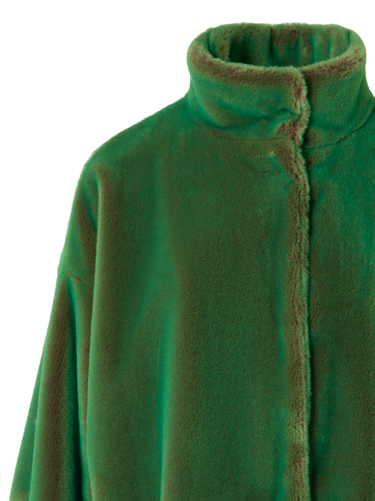 Designer Oversize Changeant Faux Fur Coat - green