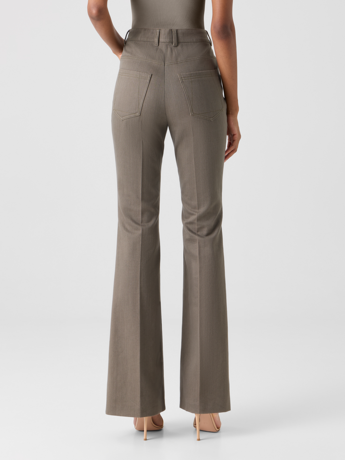 Designer Farid Bootcut Cotton Denim Pants - beige #editorial