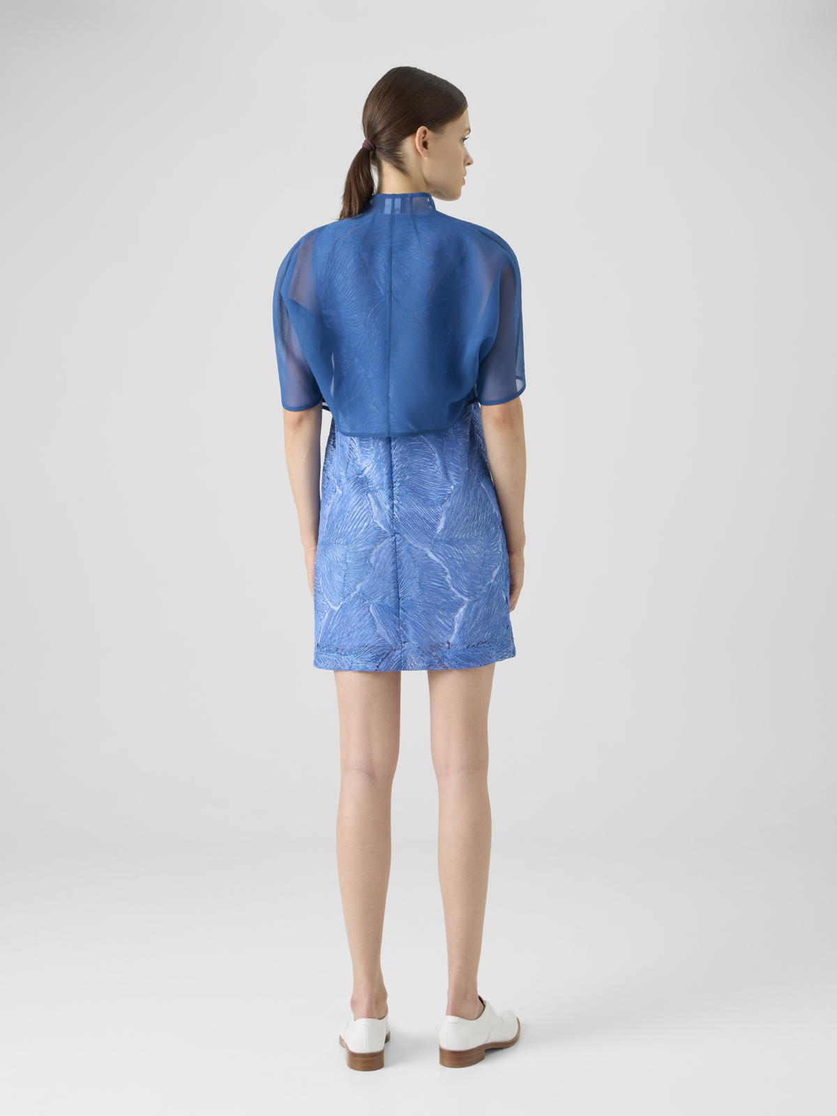 Designer Silk Organza Short Bolero - blue #editorial