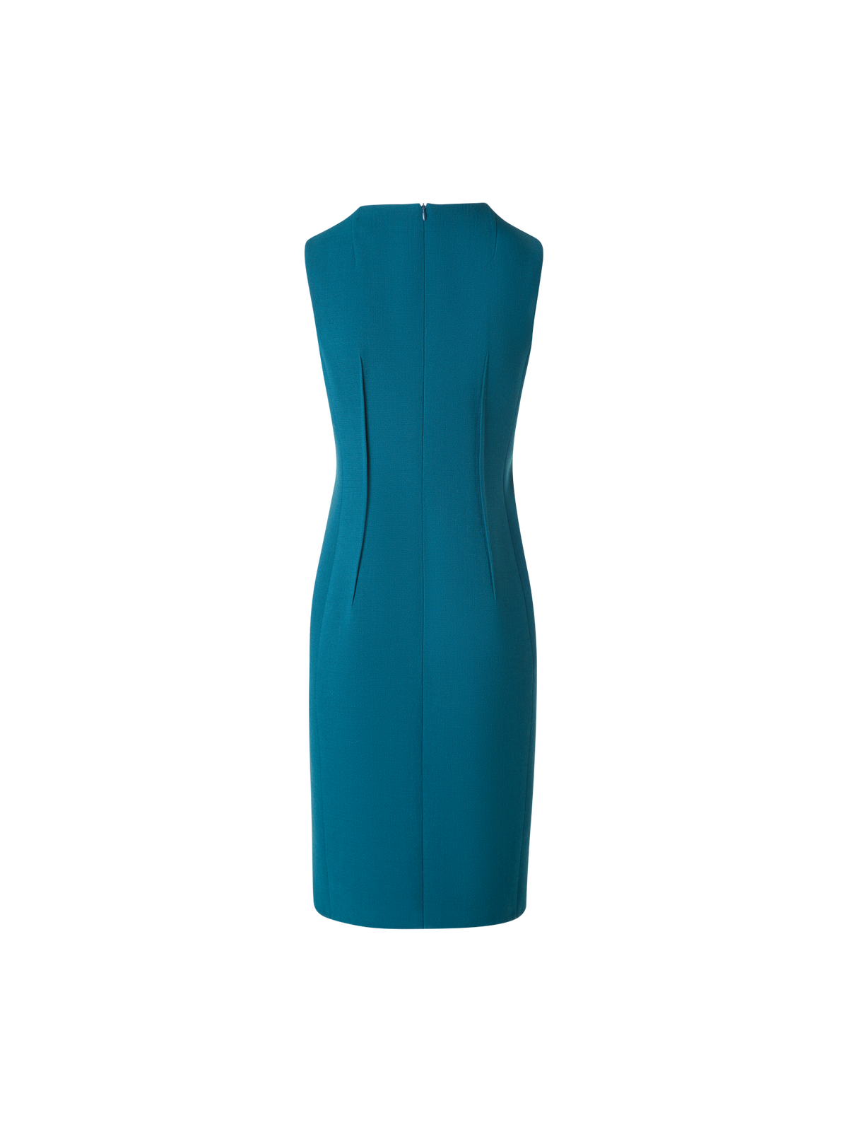 Designer Fitted Sheath Dress in Wool Double-Face - green