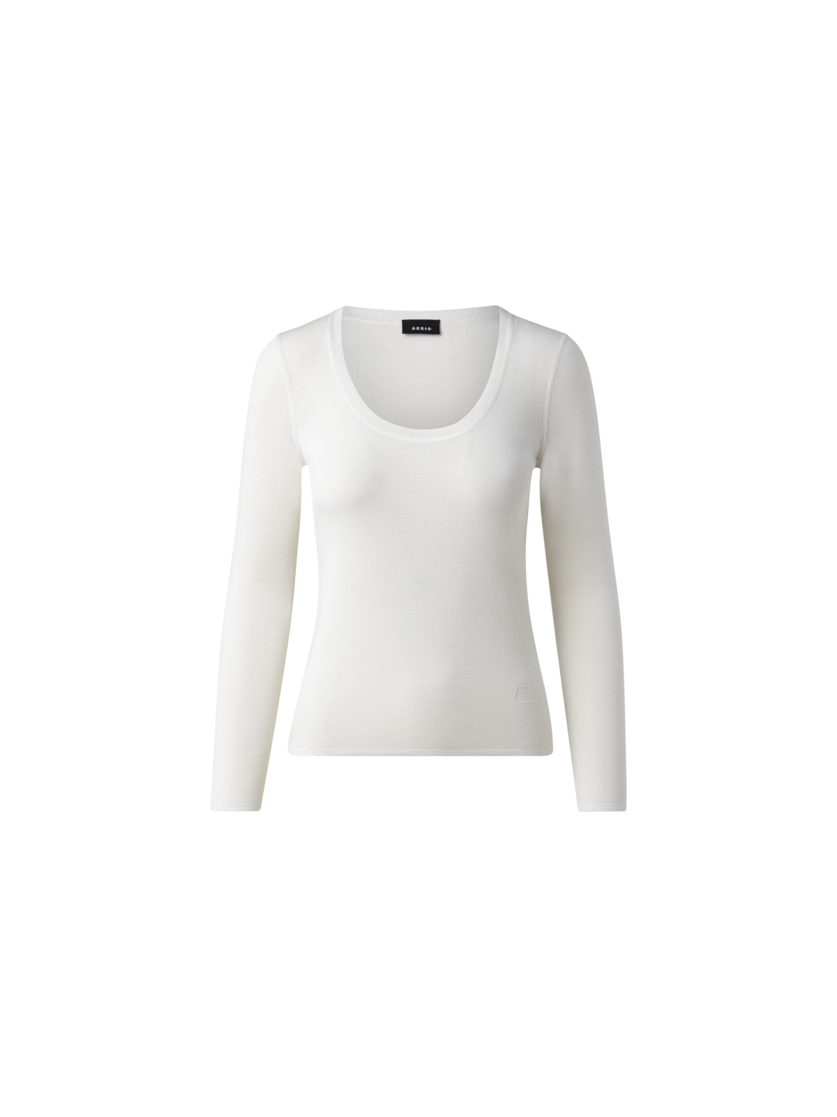 Designer Cashmere Silk Fitted Scoop-Neck Pullover