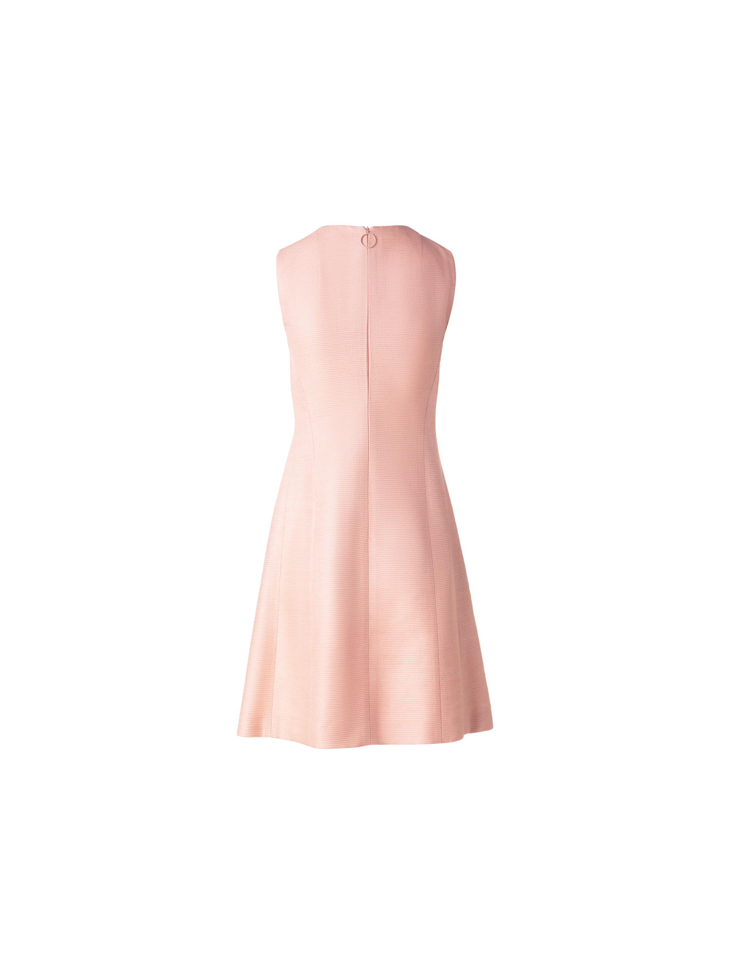 Designer Flared Cocktail Dress in Indian Silk Ottoman - pastel - orange