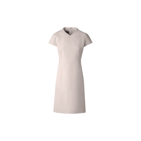 V-Neck Sheath Dress in Cotton Silk Double-Face