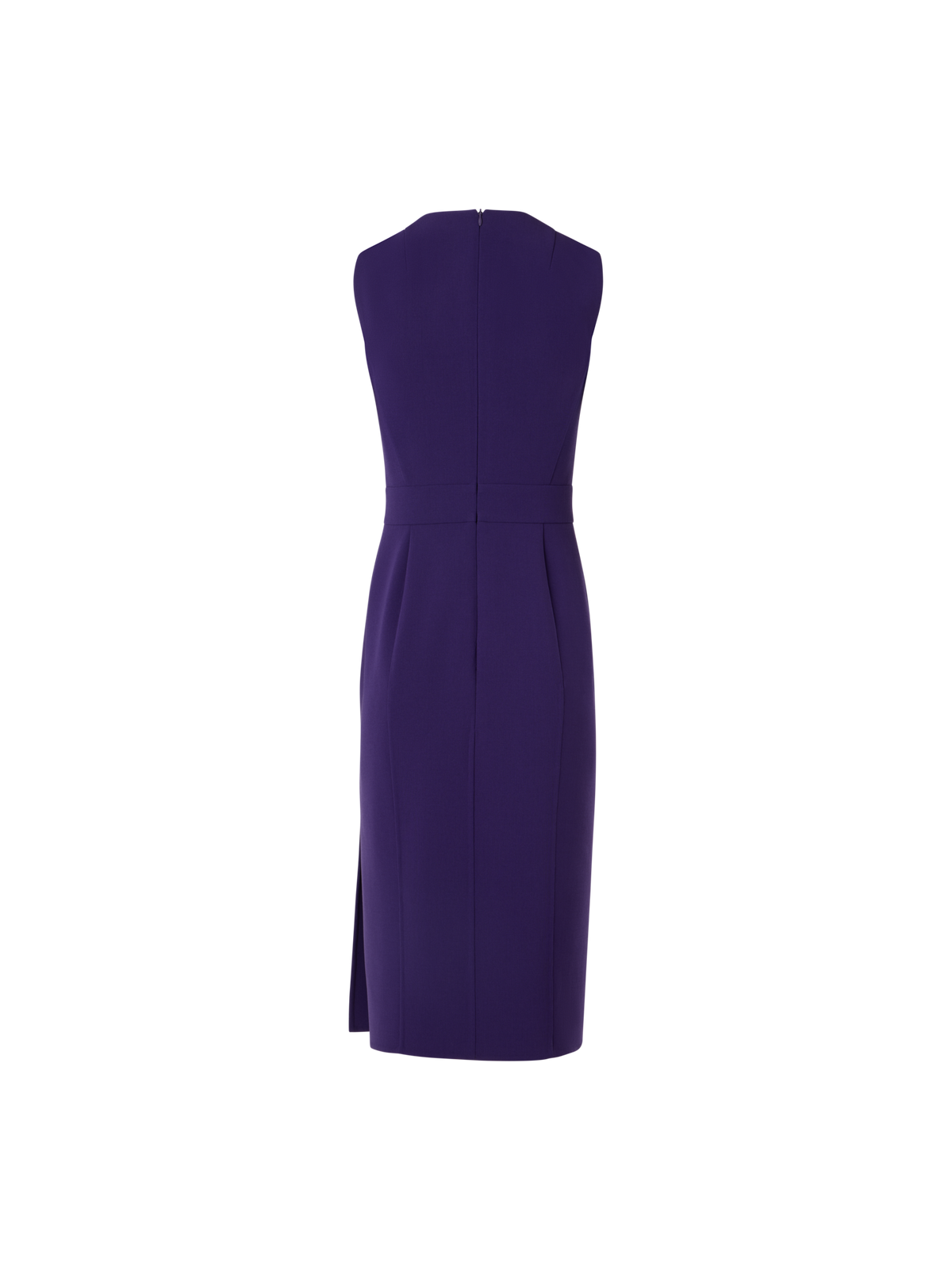 Designer Sleeveless Bi-Stretch Wool Double-Face Shift Dress - purple