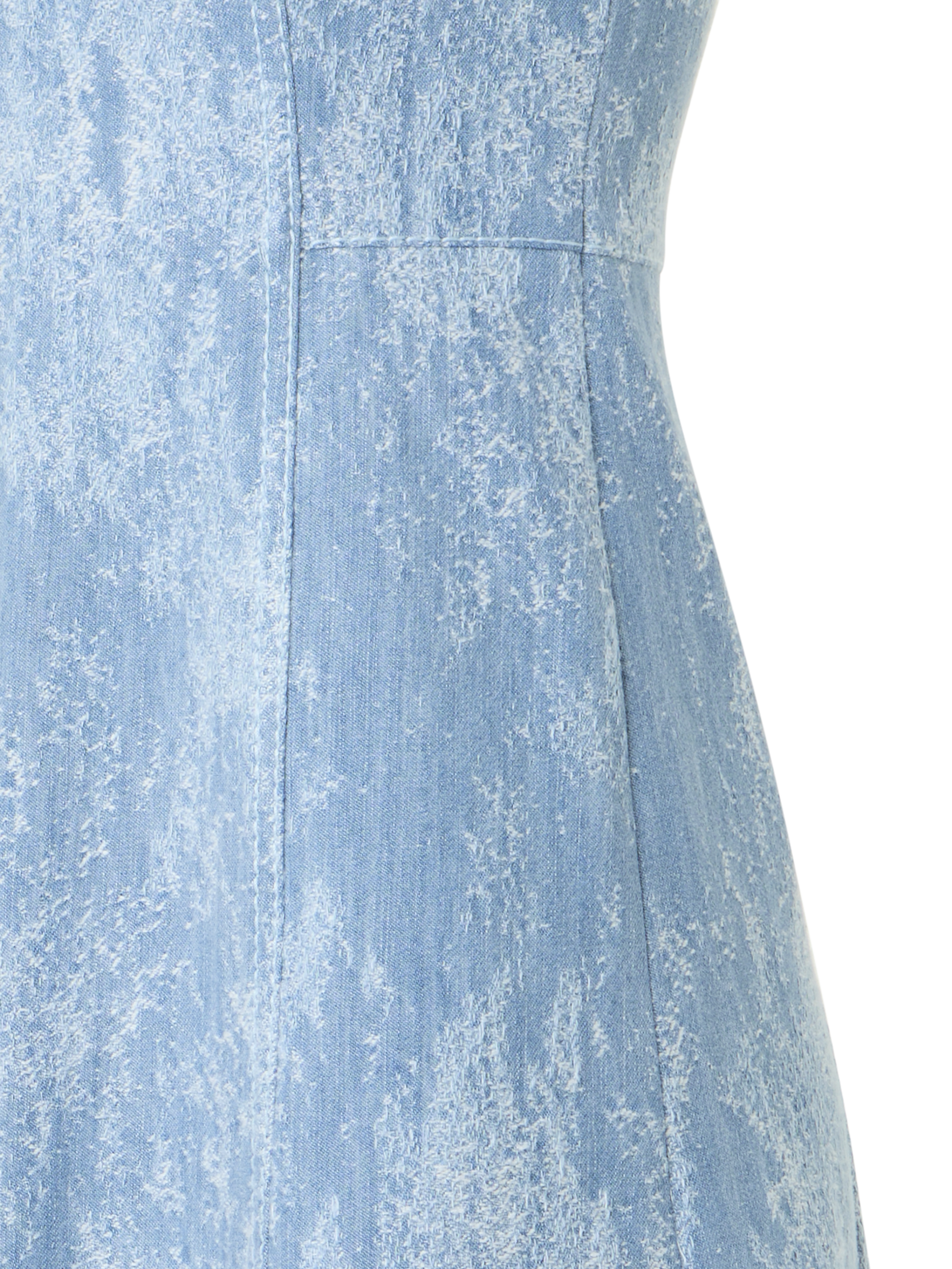 Designer Fit-and-Flare Jacquard Denim Midi Dress - blue