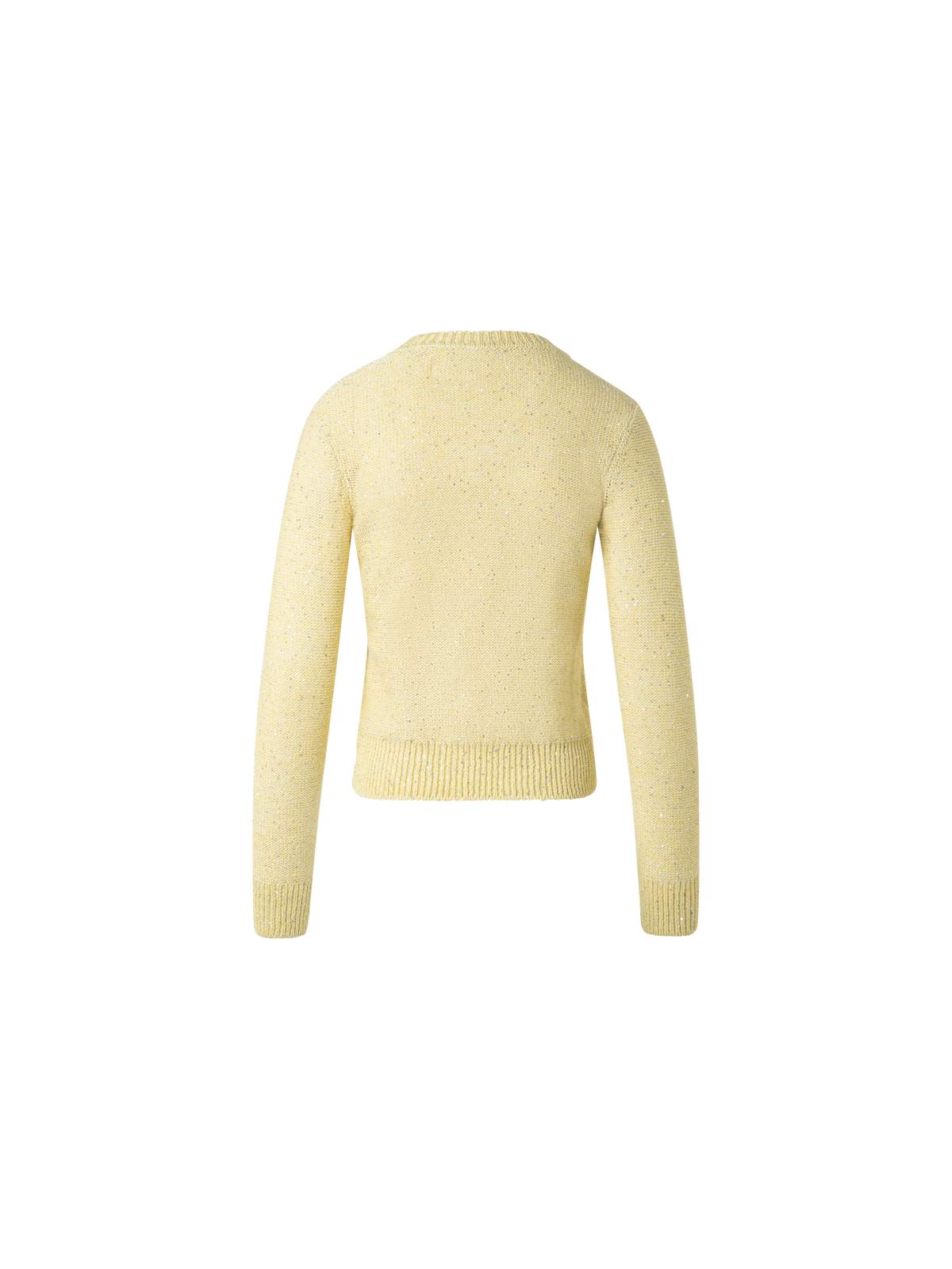 Designer Knit Sweater in Linen Cotton with Micro Sequins - pastel - yellow
