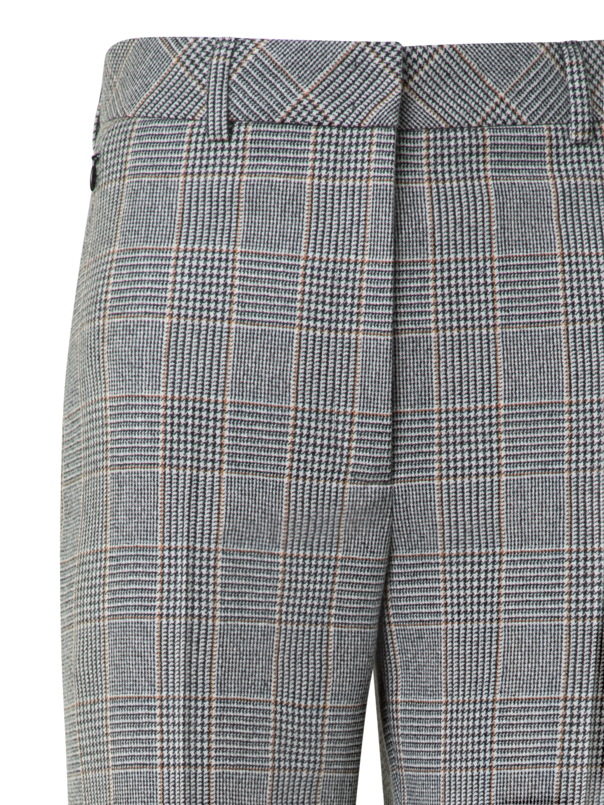 Designer Tapered Plaid Pure Cashmere Pants - black - neutral - multicolor