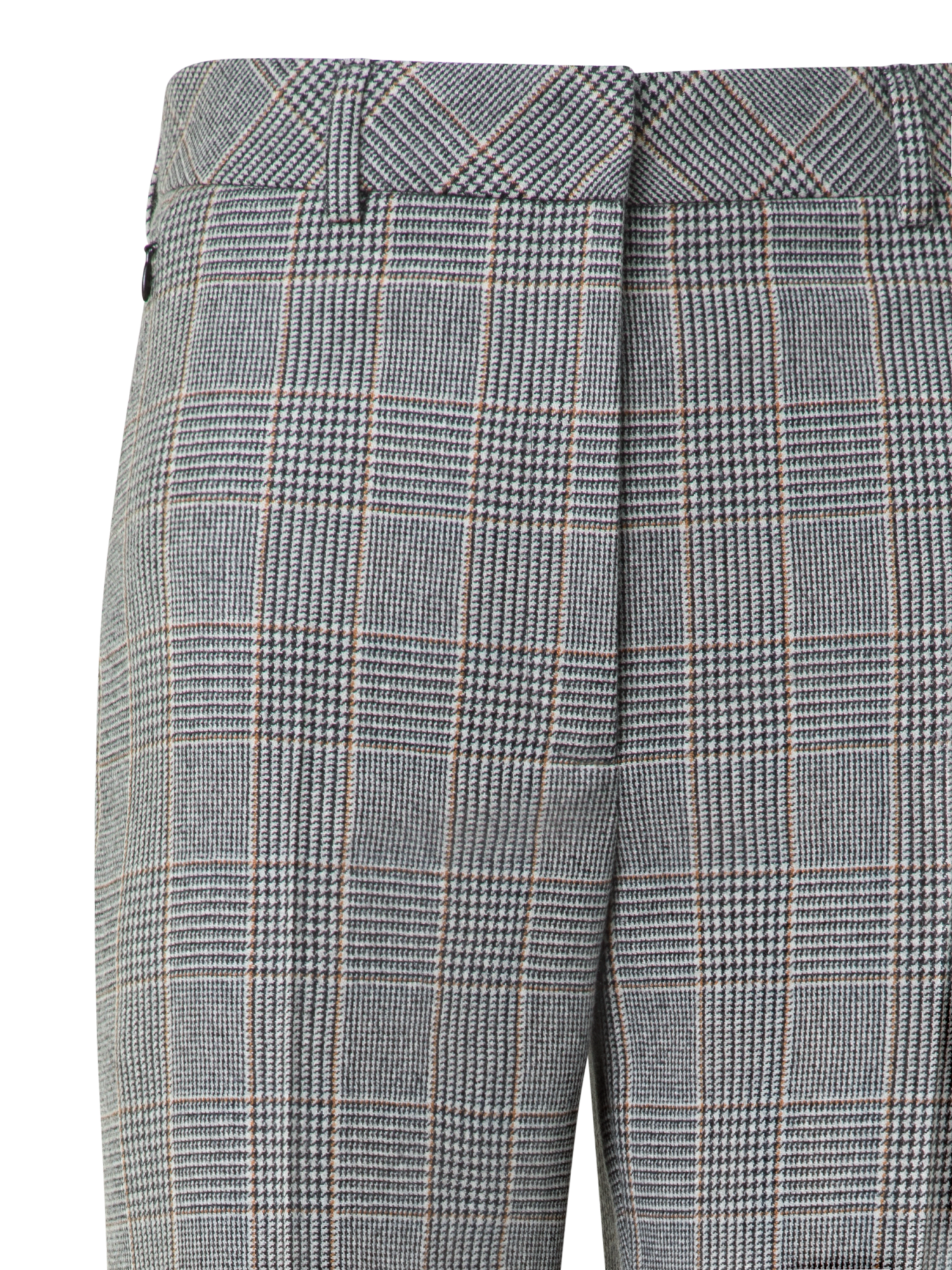 Designer Tapered Plaid Pure Cashmere Pants - black - neutral - multicolor