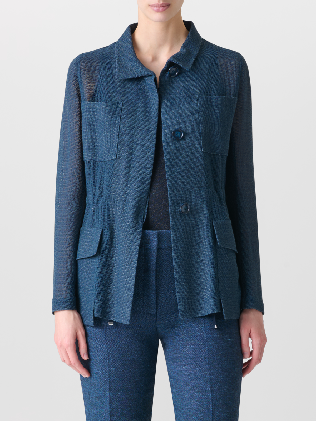 AKRISジャケット Sheer Safari Jacket in Open Weave Structure – Akris Inc.