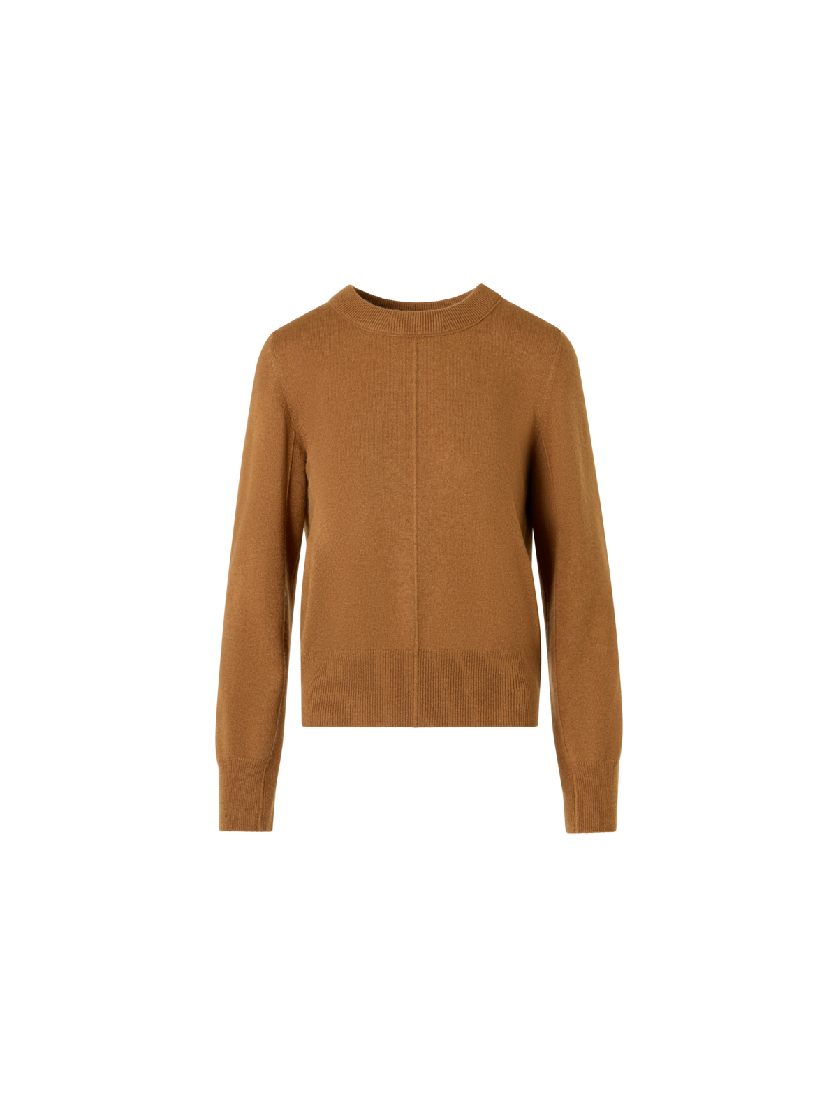 Designer Cashmere Sweater with Central Seam - brown