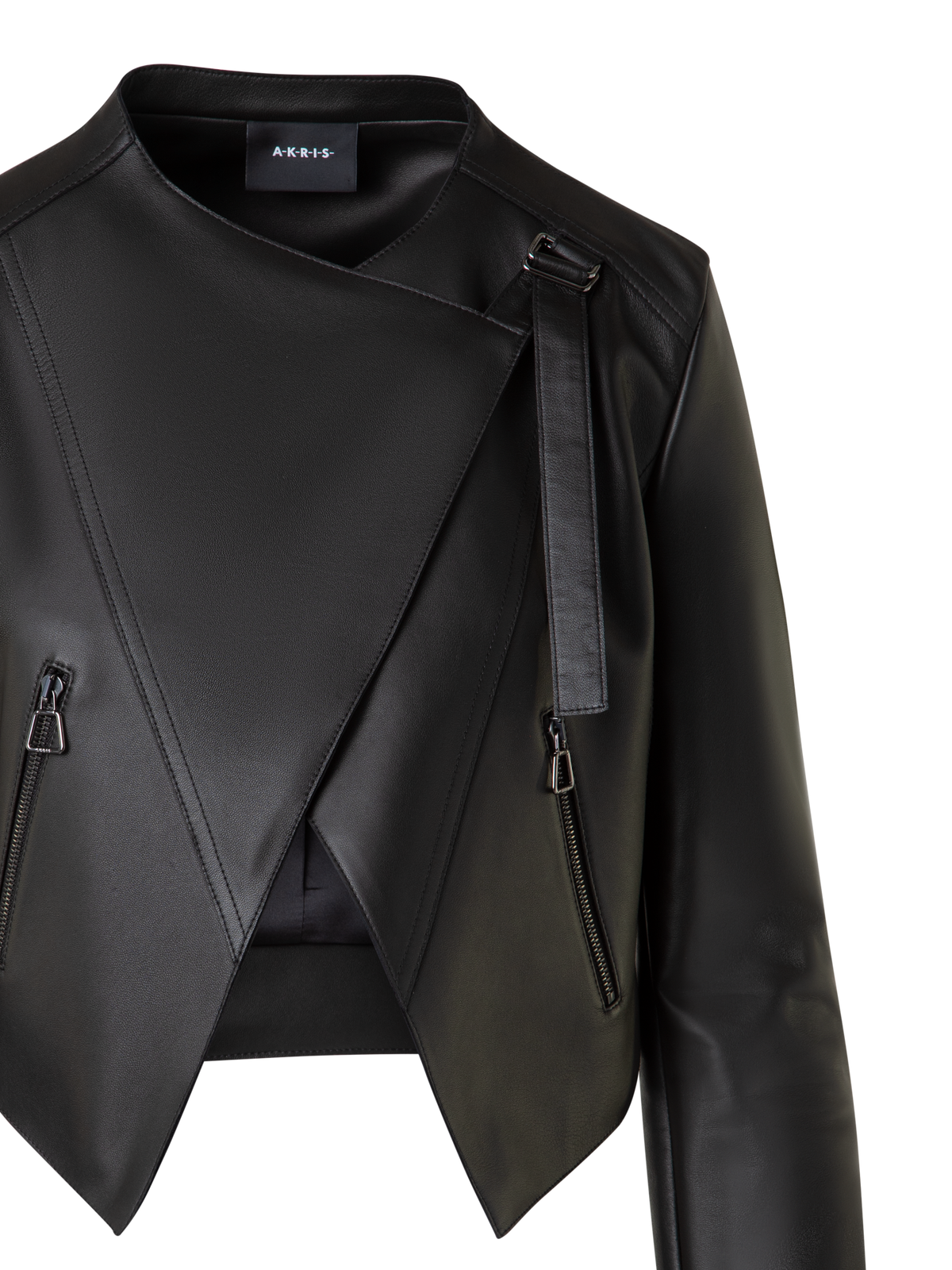 Asymmetrical Leather Biker Jacket – Akris Inc. Asymmetrical Leather Biker Jacket – Akris Inc.