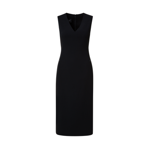 black wool dress Sleeveless Wool Double-Face Sheath Dress Black / 6