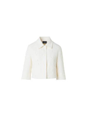 Short Jacket with Micro Sequins Fringed Bouclé – Akris Inc.