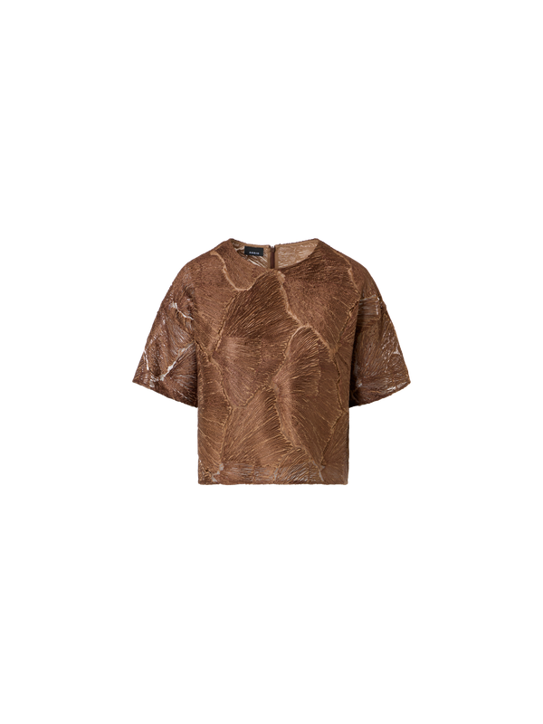 Designer Lacquered Sea Fan Lace Boxy Blouse