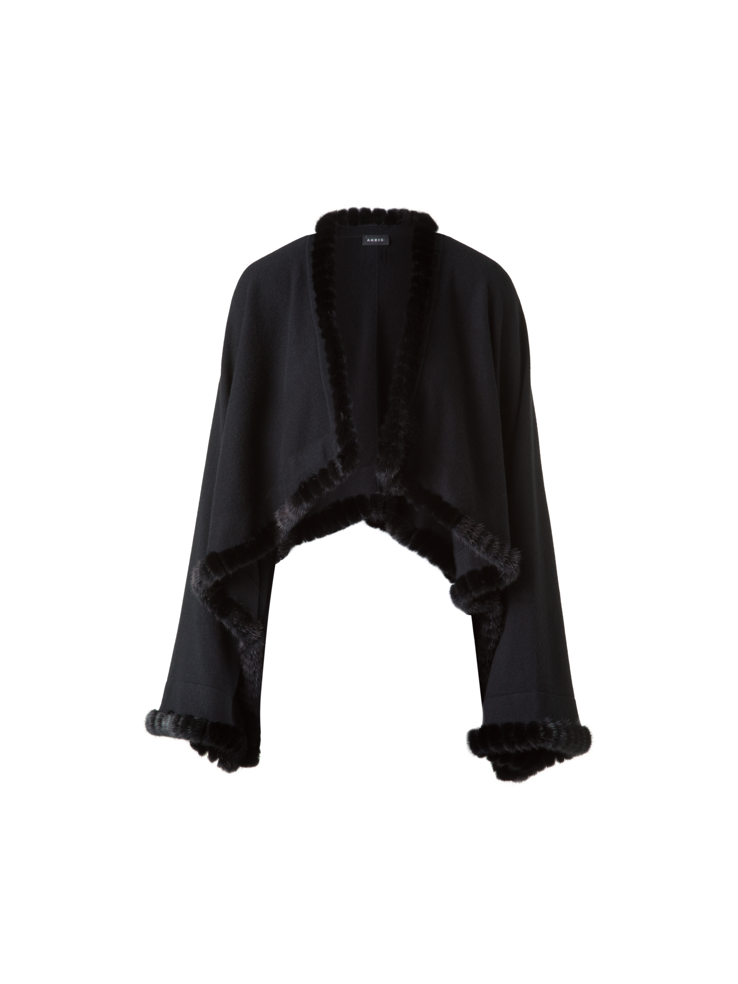 Designer Cashmere-Silk Knit Bolero - black