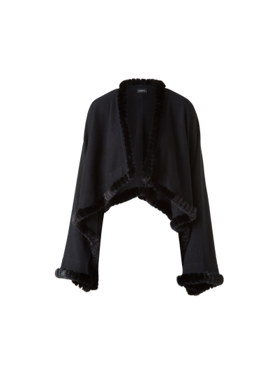 Designer Cashmere-Silk Knit Bolero - black