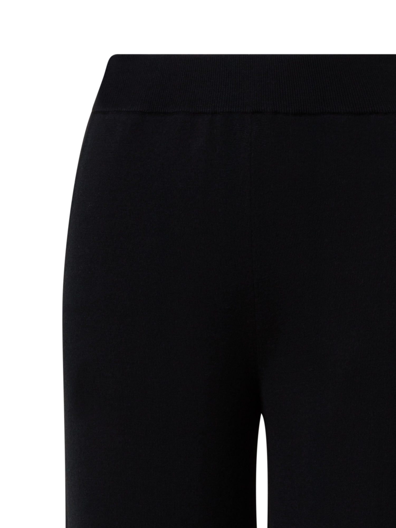 Designer Straight Wool Stretch Knit Pants - black